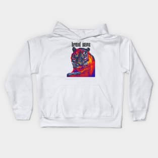 Tiger y2k colorblock abstract digital art Kids Hoodie